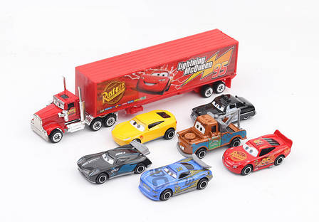 Набір із 7 машинок. Машинки із м/ф Cars. Lightning McQueen. Машинка Блискавка Маккуїн. Машинки Тачки, фото 1