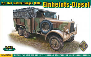 Німецький вантажівка Einheints-Diesel Pritschenwagen (2,5 t 6x6 LKW). 1/72 ACE 72578