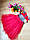 Нарядное платье для девочек 8-12 лет Турция, пайетка, фатин, красный, фото 3