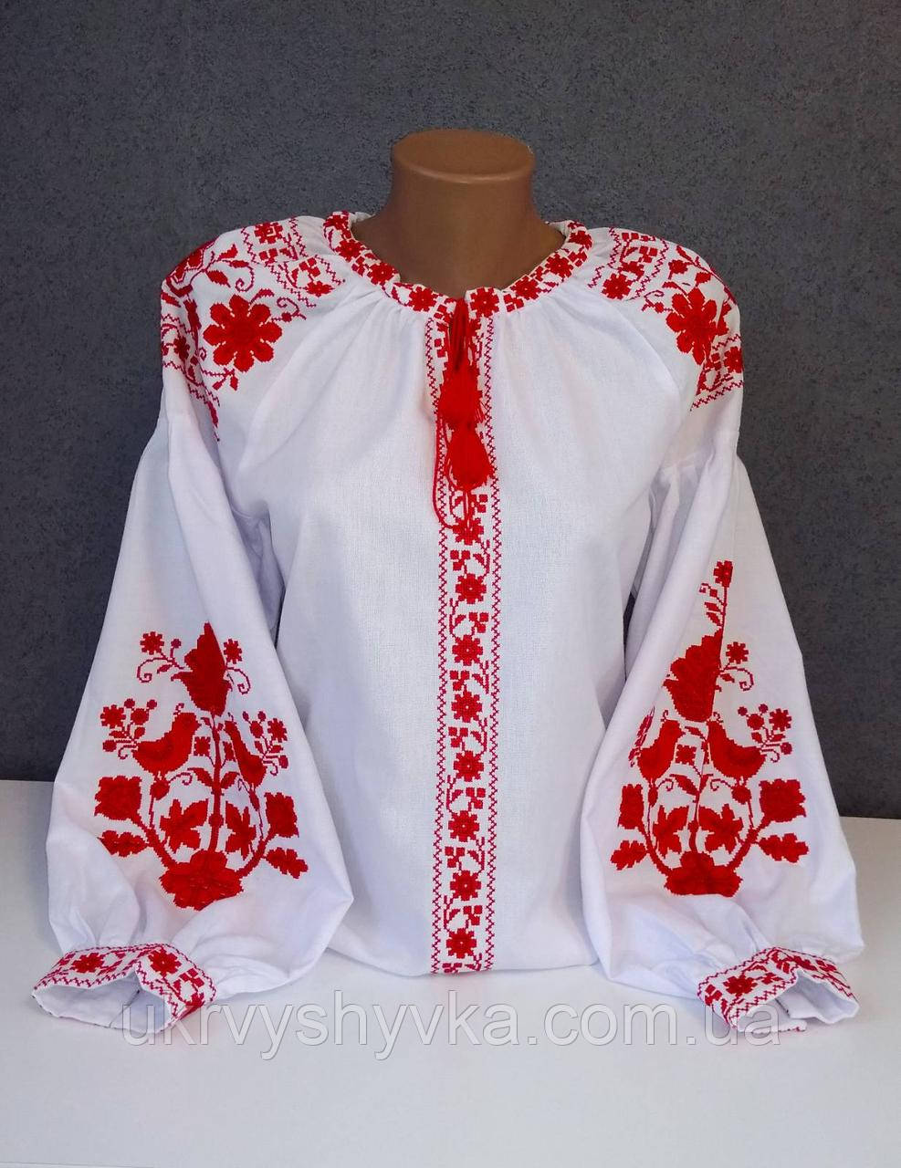 Блузка вишивана "Червона птаха", фото 1