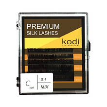 Вії для нарощення, темно-коричневі Kodi Professional №C.0.10 6 рядів: 8-3; 14-3