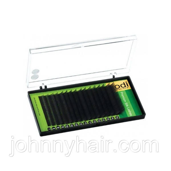 Вії для нарощення, чорні Kodi Professional Green №В.0.07 16 рядів: 14 мм, фото 1