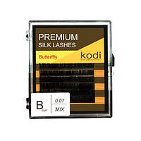 Ресницы для наращивания, черные Kodi Professional №В.0.07 6 рядов: 10-2; 11-2; 12-2