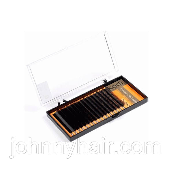 Вії для нарощення, чорні Kodi Professional Butterfly №В.0.10 16 рядів: 13 мм, фото 1