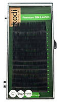 Ресницы для наращивания, черные Kodi Professional Green №C.0.07 16 рядов: 14 мм