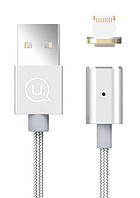 USB кабель для зарядки айфона магнитный USAMS US-SJ132 Lightning U-Link ser. серебристый