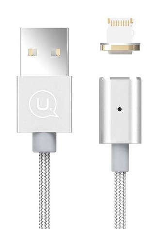 Кабель магнітний USAMS US-SJ132 Lightning U-Link ser. Сріблястий, фото 1