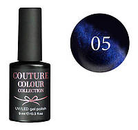 Гель-лак для нігтів Couture Colour Galaxy Touch (ефект "Cat Eye") GT05 Синьо-фіолетовий відблиск, хамелеон, напівпрозорий 9 мл