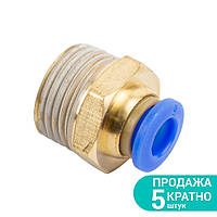 Штуцер цанговый (прямой) Ø6*6мм МТ 3/8" Sigma (7026861)