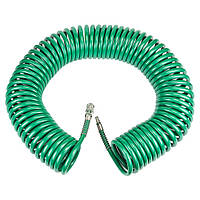 Шланг спиральный полиуретановый (PU) 20м 8×12мм зелёный Refine