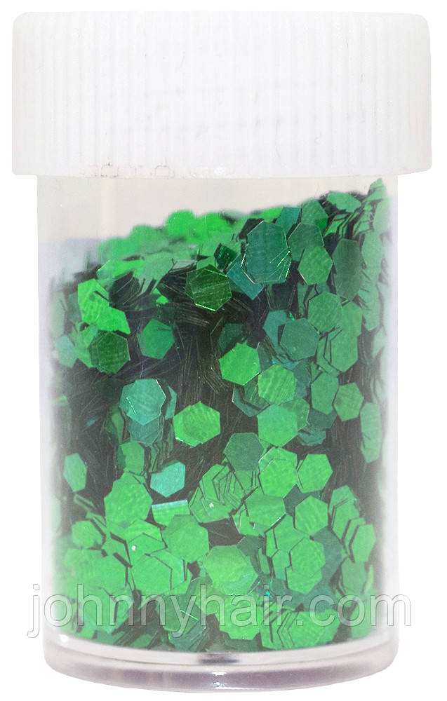 Конфеті для нігтів в баночці зелені №5   А290-5, фото 1