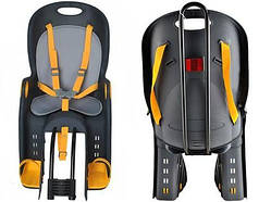 Велокрісло для велосипеда ВЕЛОКРЕСЛО Дитяче ВЕЛОКРІСЛО Графітово-жовте Дитяче сидіння крісло на велосипед