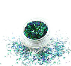 Соломка в баночці для нігтів зелена №4 А286-4