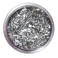 Соломка в баночці для нігтів срібна №1 А286-1