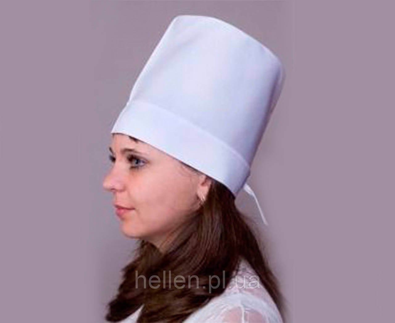 Медична біла шапочка 20см