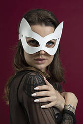 Маска кішечки Feral Feelings - Kitten Mask, натуральна шкіра, біла 777Store.com.ua