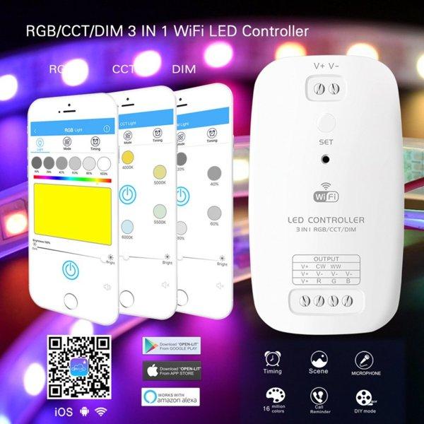 Wi-Fi RGB | CCT multiwhite | 3 in 1 Smart контроллер для светодиодной ленты - фото 5 - id-p946915074
