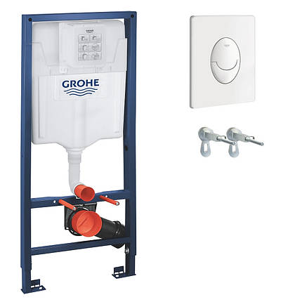 Інсталяція для підвісного унітазу GROHE Rapid SL комплект 3 в 1 з Білою кнопкою, фото 2