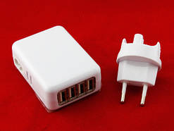Мережевий зарядний, 4 USB, 5V 2.1A для Ipad, Premium