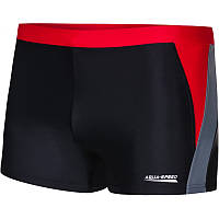 Мужские плавки боксеры Aqua Speed Dario, черные с красным и серым M