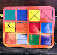 Сложи квадрат, методика Никитиных, 12 квадратов, ур. 2, 300*240 мм, 064402