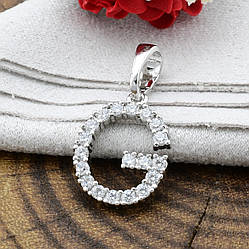 Кулон Xuping Літери для ланцюжка до 3 мм 80262 G розмір 19х10 мм білі фіаніти позолота Біле Золото