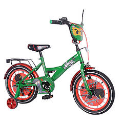 Велосипед дитячий двоколісний TILLY Ninja 16 дюймів T-216216/1 khaki+red хакі-червоний