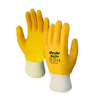 Захисні рукавиці Beybi Kn2+ бавовна з повним покриттям з нітрилу XL Жовті