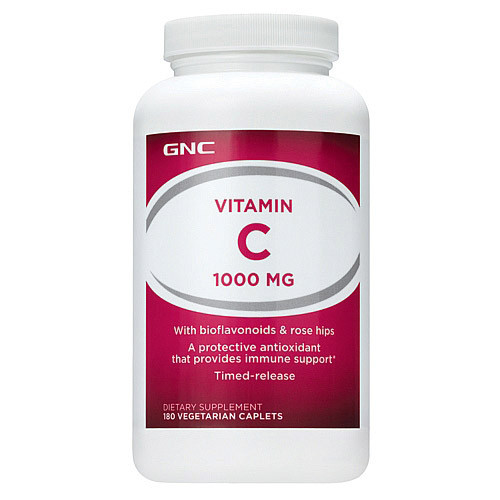 Vitamin C 1000 mg time release with bioflavonoids & rose hips (180 veg caplets) GNC