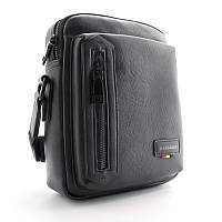 Мужская черная маленькая сумка Bolo мессенджер через плечо, Наплечная молодежная сумочка с длинным ремешком