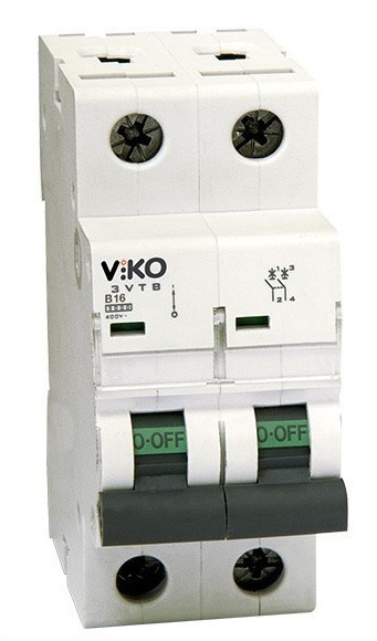 Автоматичний вимикач VIKO 2P 16A 4.5 кА 230/400В тип С