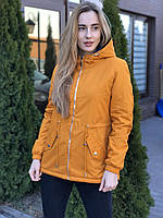 Двостороння жіноча оранжева куртка парка осіння весняна