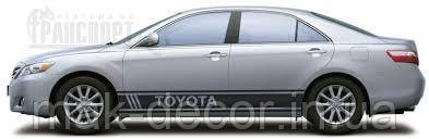 Вінілові наклейки на авто " Смуги TOYOTA "  25x180 см х 2 шт
