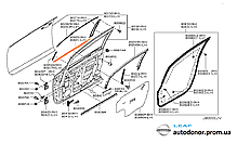 Молдинг дверцят (слізувач) передній правий Nissan Leaf AZE0 (13-17) 80820-3NK0A, фото 3