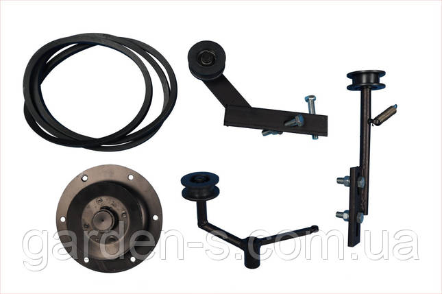 Комплект шківів додатковий для мототрактора "Преміум" (без гідравліки, хутро. Роз'єднання копійки + ремінь) | 097-074-28-84, фото 1