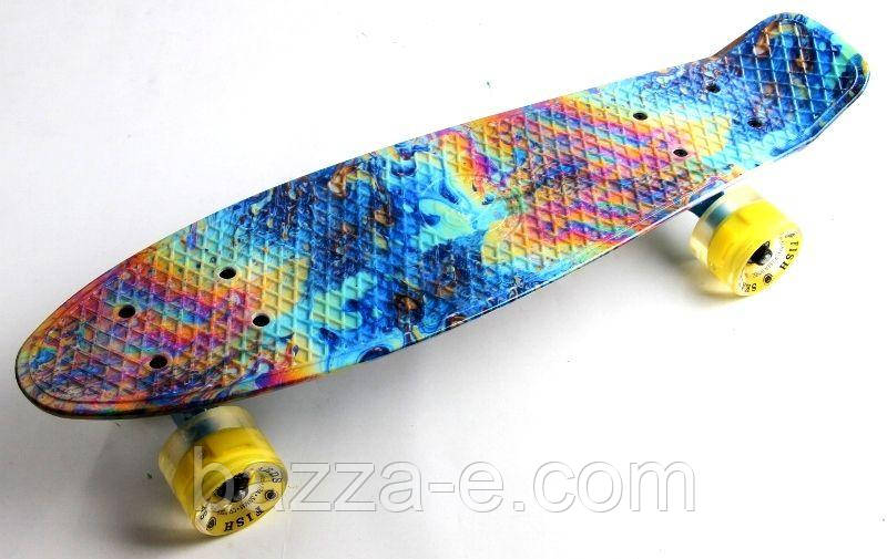 Penny Board "Fish" Graffity 2. Блискучі колеса.