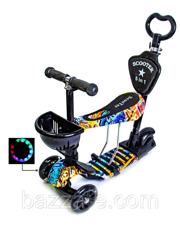 Самокат Scooter Graffiti 5in1 з малюнком