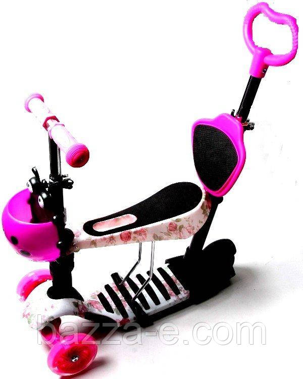 Самокат Scooter. Flowers. 5in1 з малюнком