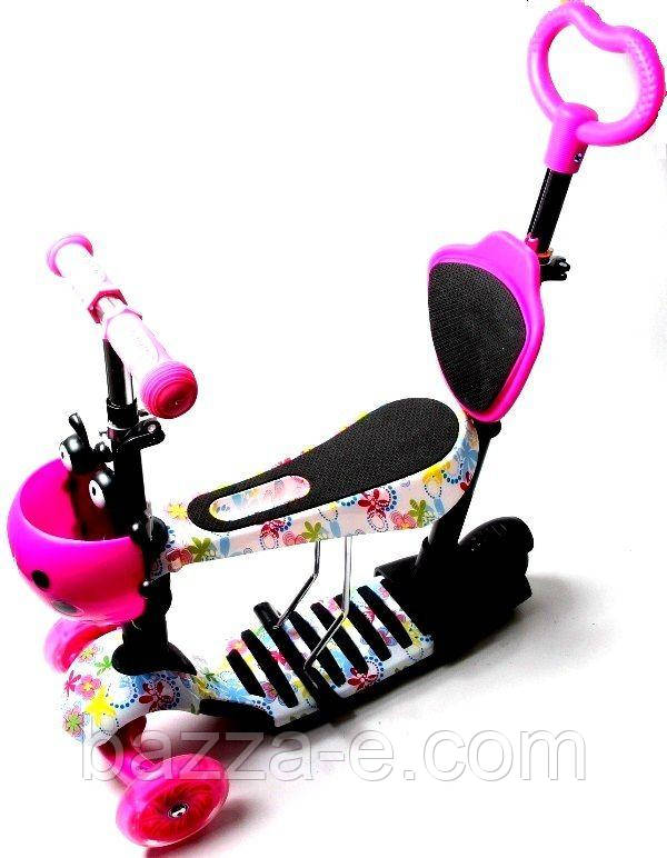 Самокат Scooter Flowers 2 5in1 з малюнком