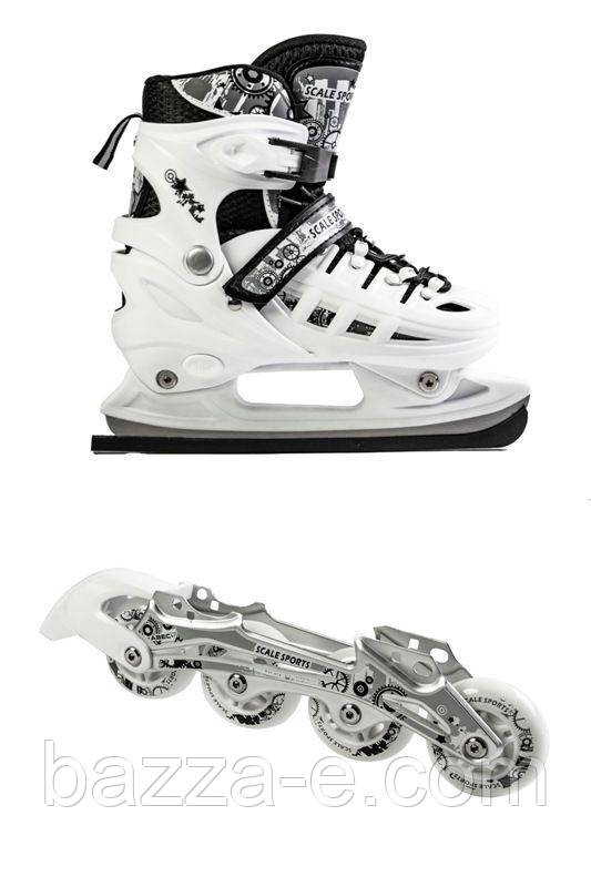 Ролики-кільки Scale Sport. White (2в1), розмір 34-37