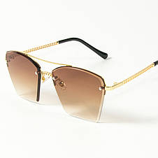 Квадратні сонцезахисні окуляри жіночі 3-2511/2 коричневі, фото 3