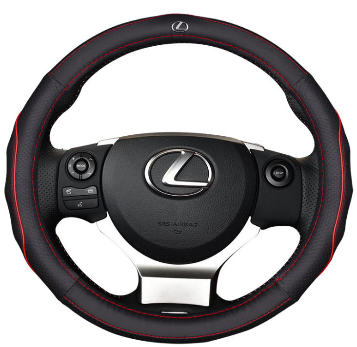 Чохол оплетка на кермо шкіряний для автомобіля з логотипом Lexus натуральна шкіра, фото 1