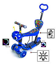 Самокат Scooter "Бджілка" 5in1. Спайдермен. Blue. зі світлом і музикою!