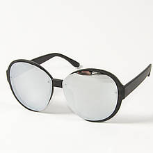 Жіночі сонцезахисні круглі дзеркальні окуляри 338858/5 сірі