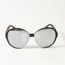 Жіночі сонцезахисні круглі дзеркальні окуляри 338858/5 сірі, фото 2