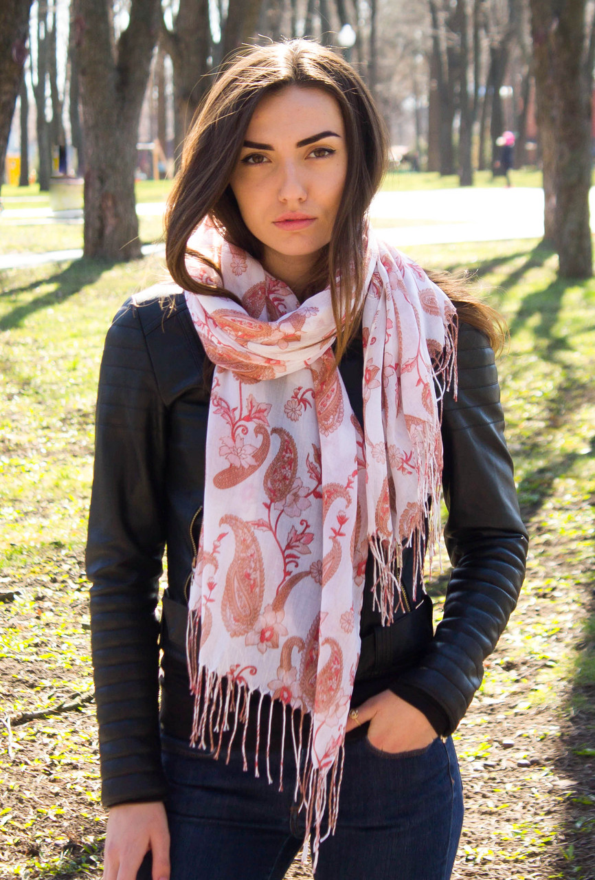 Палантин шарф тонкий осінь-весна Есіння карамель, фото 1