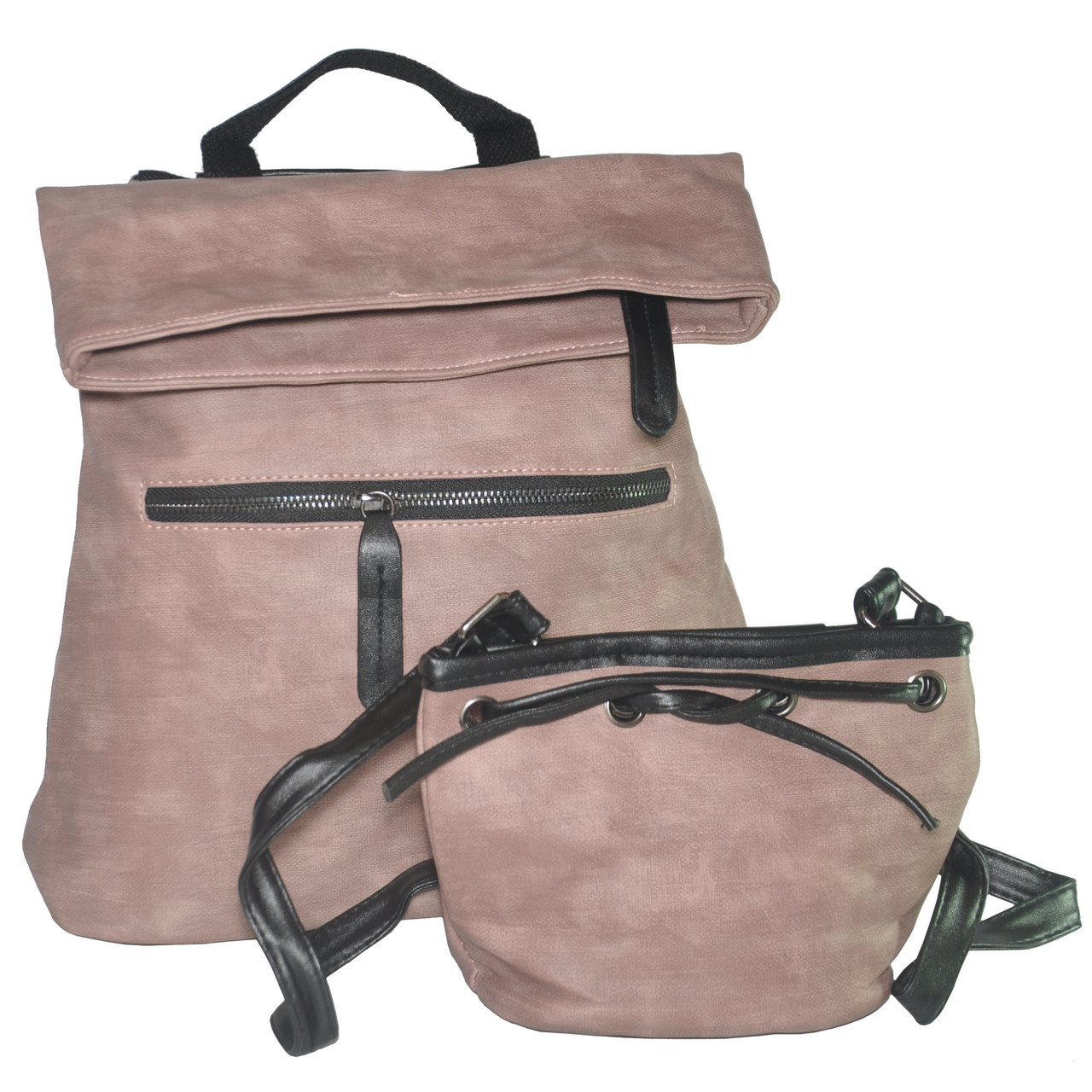 Комплект сумка-рюкзак і клатч-мішечок 01540895543353pink рожевий