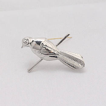 "Птах-пересмішник срібний / брошь Мізинця (Гра Престолів)" брошка металева