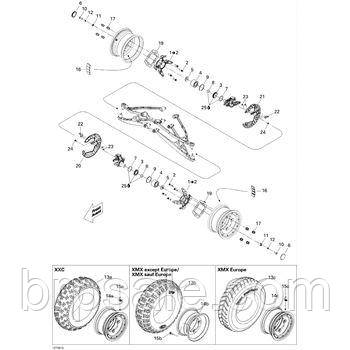 Чорна кругла гайка M10x1.25 Can-Am BRP Black Wheel Nut M10x1.25
