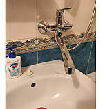 Змішувач для ванної з довгим виливом 35 см Німеччина ЛАТУННИЙ з душем MIXXUS PREMIUM Medea 006 EURO (MI0578), фото 6